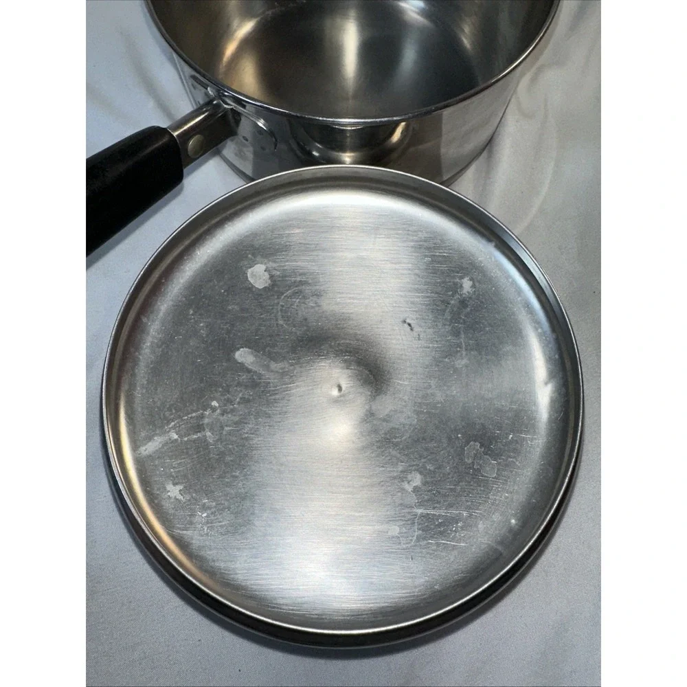 Vintage Revere Ware 1 Quart Stainless Steel Saucepan Copper Clad Bottom and Lid - Picture 4 of 7